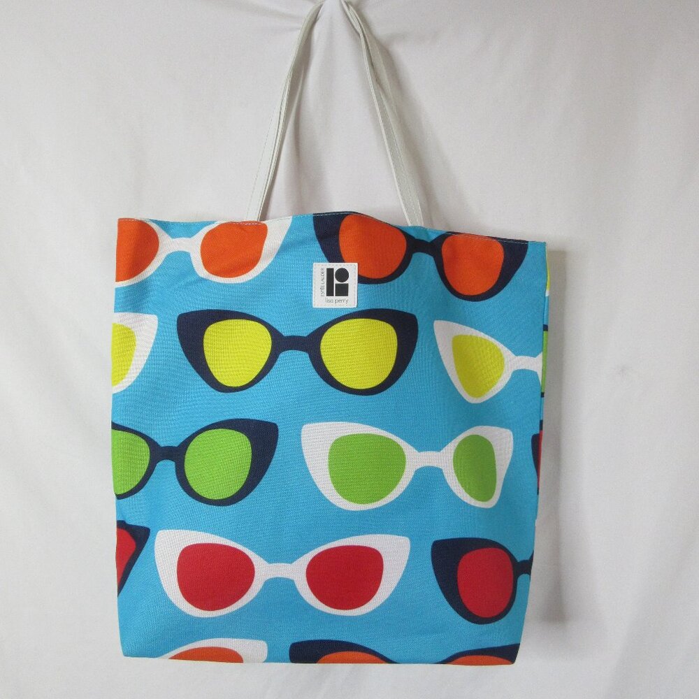 Estee Lauder x Lisa Perry Tote Bag Sunglasses Beach Canvas Colorful New